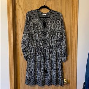 Black floral pattern dress